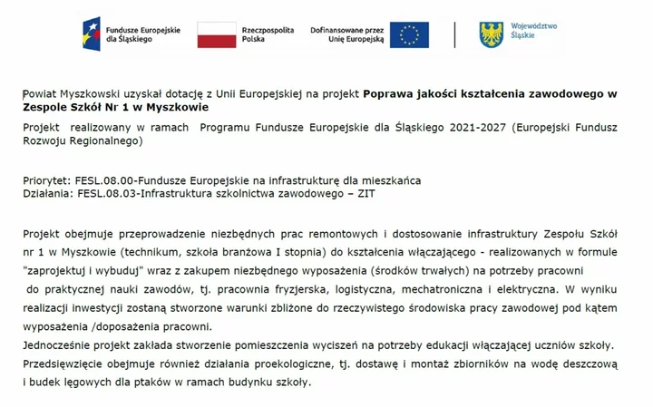 Zdjęcie: Powiat Myszkowski uzyskał dotację z Unii ...