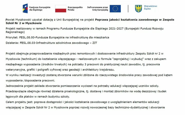 Zdjęcie: Powiat Myszkowski uzyskał dotację z Unii ...
