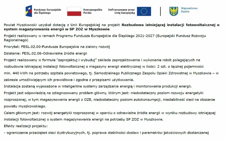Zdjęcie: Powiat Myszkowski uzyskał dotację z Unii ...